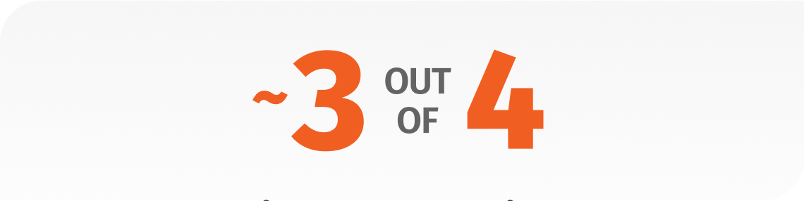 3 out of 4